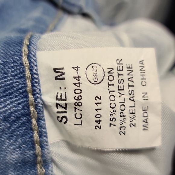 LUVAMIA Denim Jean Shorts Frayed Hem High Rise Rise Cotton Size Medium - Picture 3 of 15